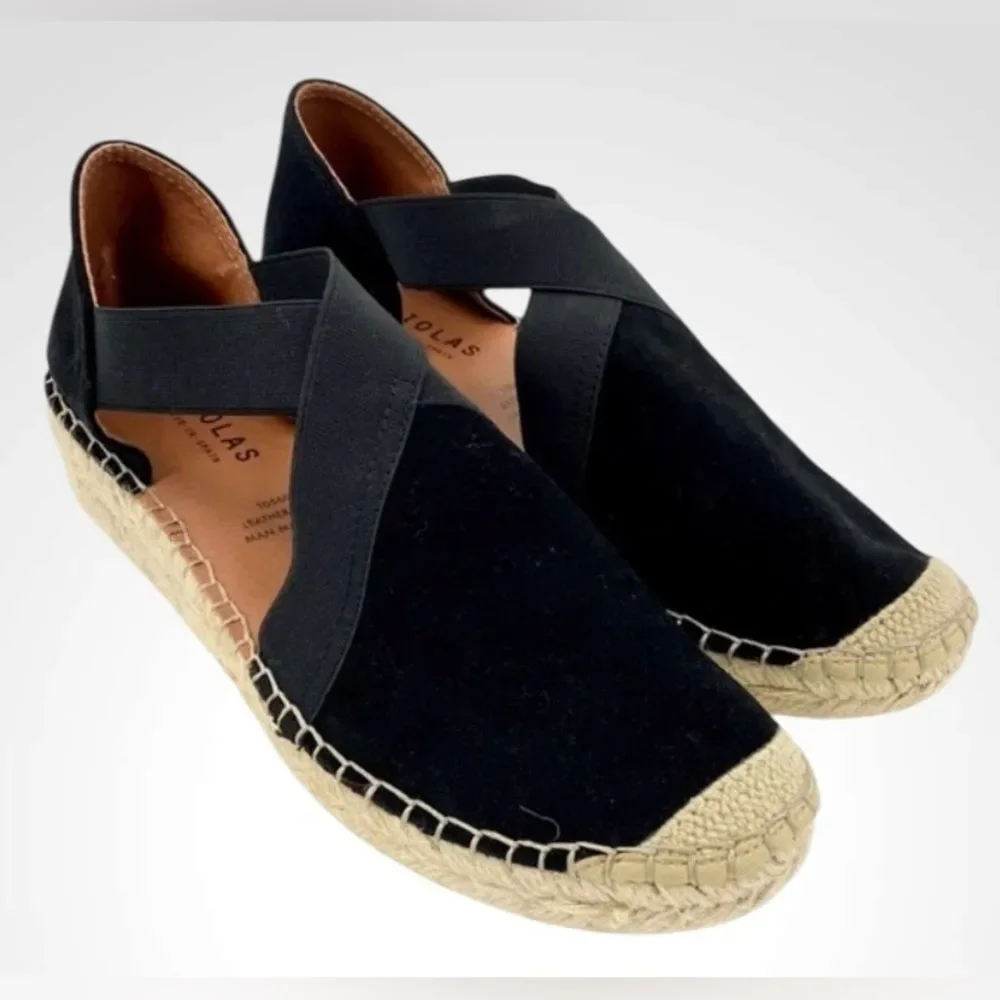 Anthropologie shoes | Fabiolas Black Suede Espadrille Sandals NWOB size 9.5